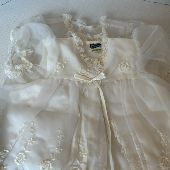 Phyllis Baby Wear Vintage Night Gown and Matching Robe Off White - Picture 5 of 5